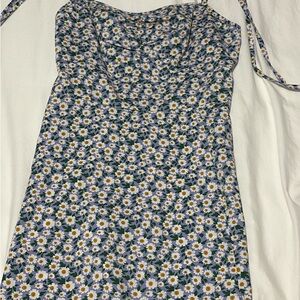 SHEIN Petite XS Floral Dress in Blue and White